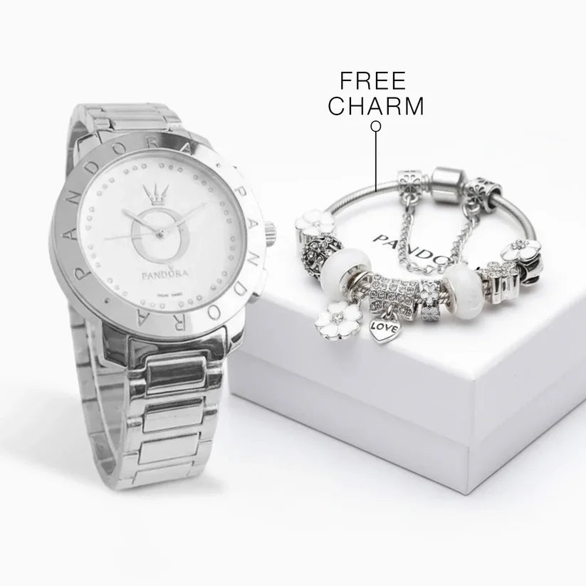 P A N D O R A Montres Halo + Bracelet Bonheur Complet Gratuit