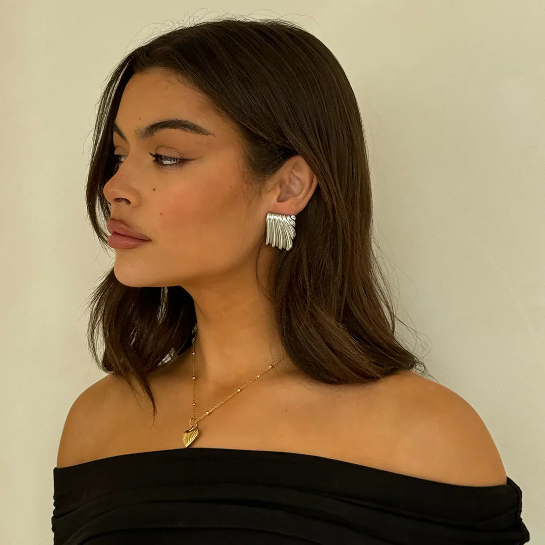 Boucles d'oreilles clous ondulées