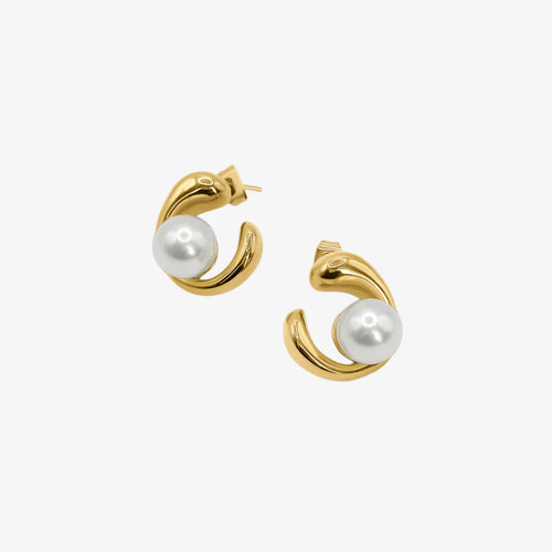 Boucles d'oreilles en or ornées de perles