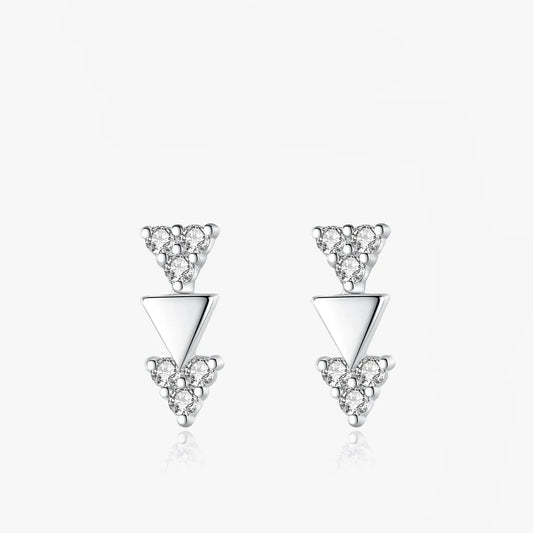 Boucles d'oreilles clous triangle étincelantes