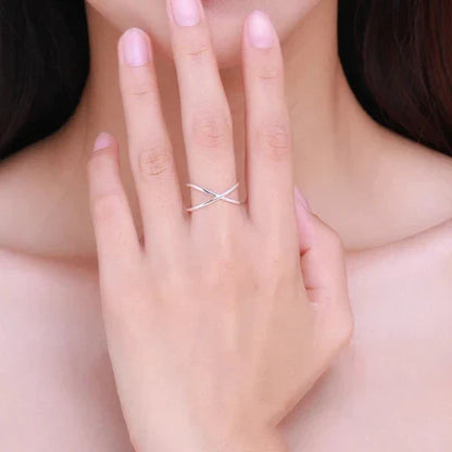 Bague X ouverte aux formes organiques