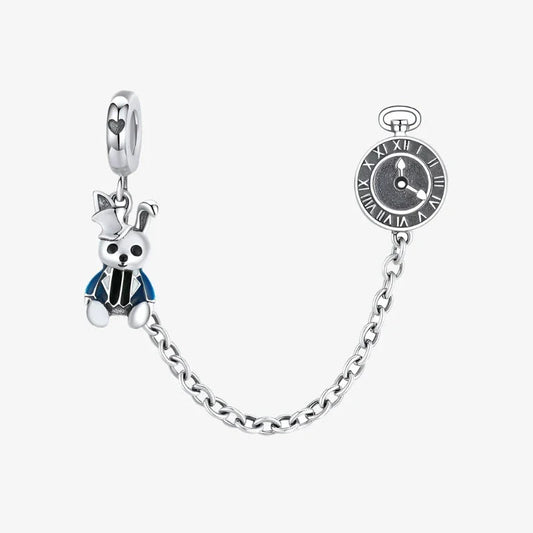 Breloque chaîne de sécurité Lapin mystique et montre de poche