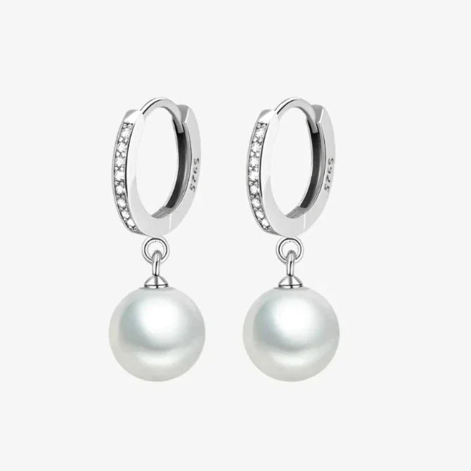 Boucles d'oreilles pendantes perlées étincelantes