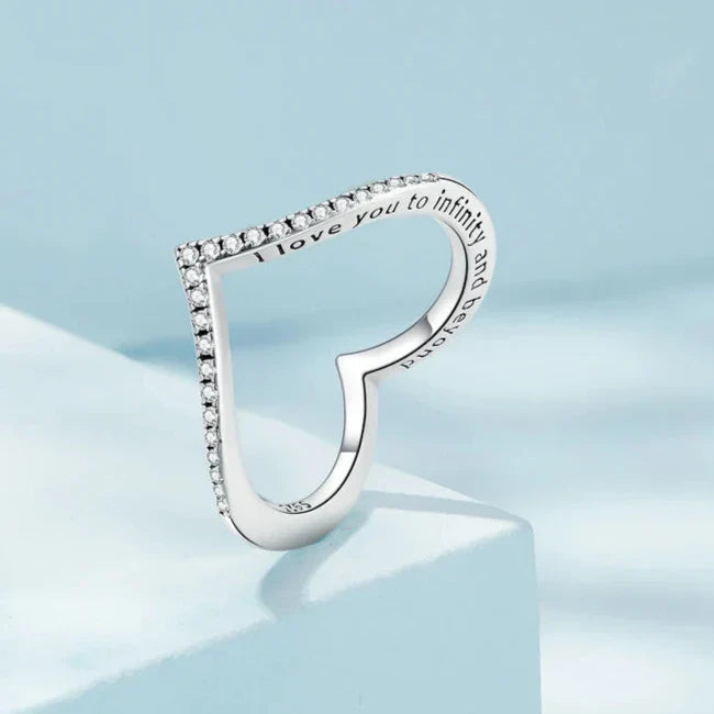 Bague Cœur Scintillant Pavé
