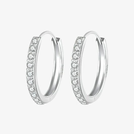 Boucles d'oreilles créoles argentées éclatantes