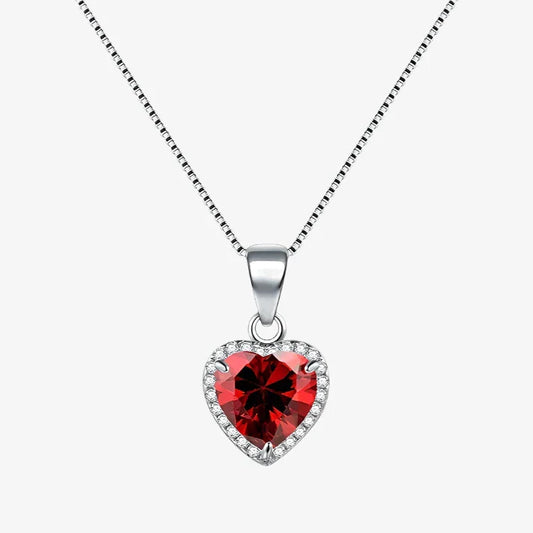 Collier Cœur Rubis Scintillant