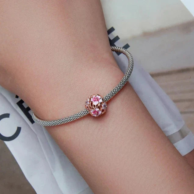 Breloque Fleur de Cerisier Or Rose
