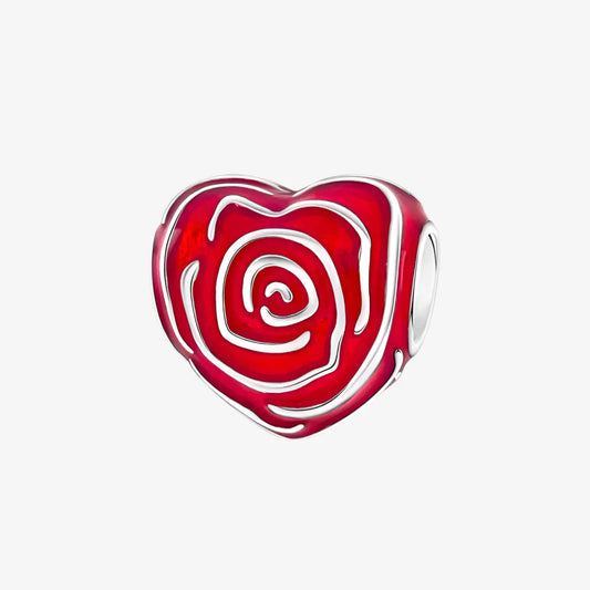 Breloque Cœur Rose d'Amour