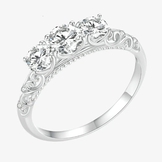 Bague Trinity en moissanite