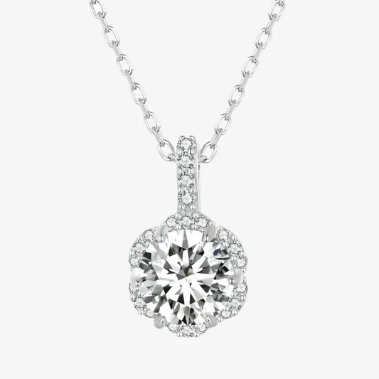 Collier Auréole en Moissanite Étincelante