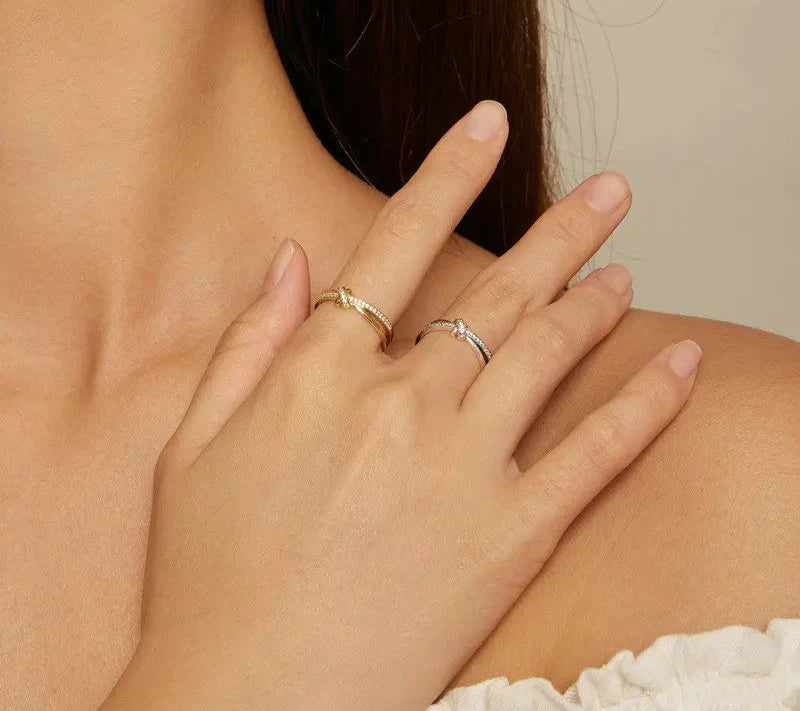 Bague Anne Knot à deux rangs